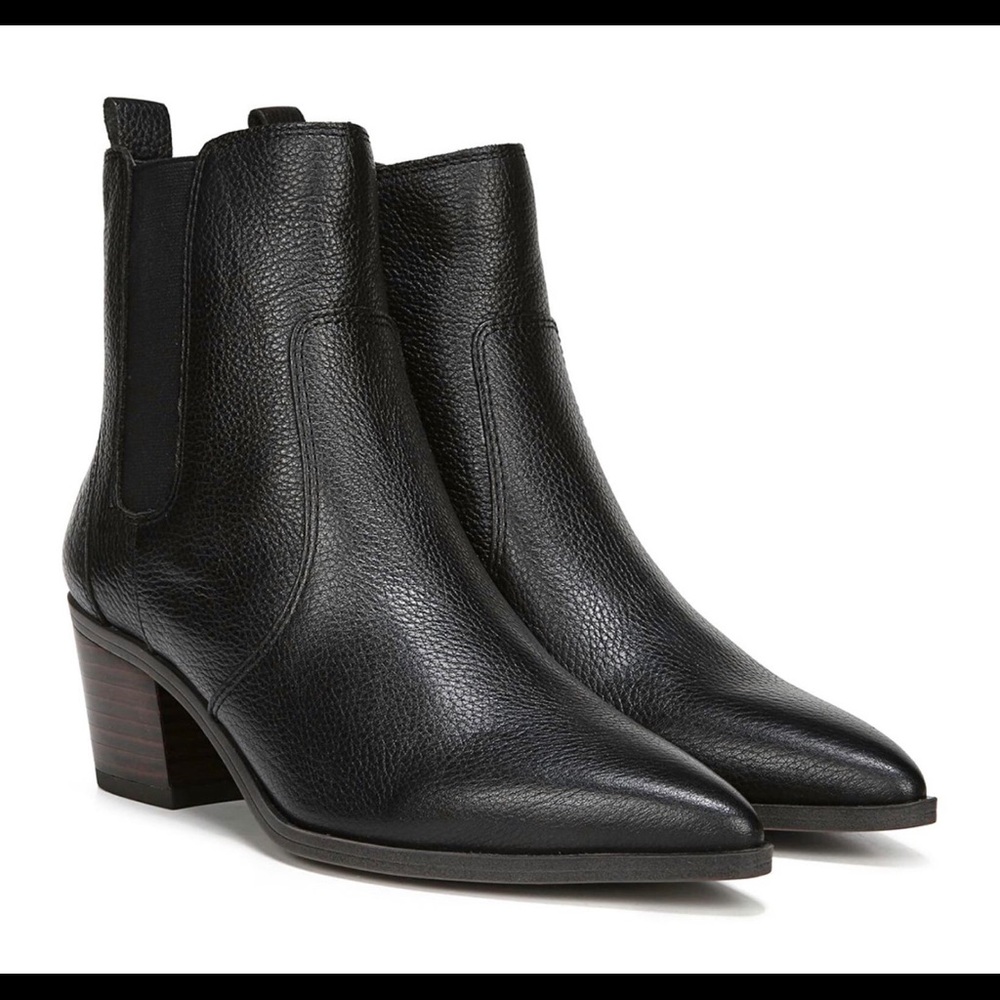 Franco Sarto Saber Leather Booties 39/9 Black